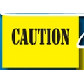 60' Stock Printed Rectangle Warning Pennant String (Caution)